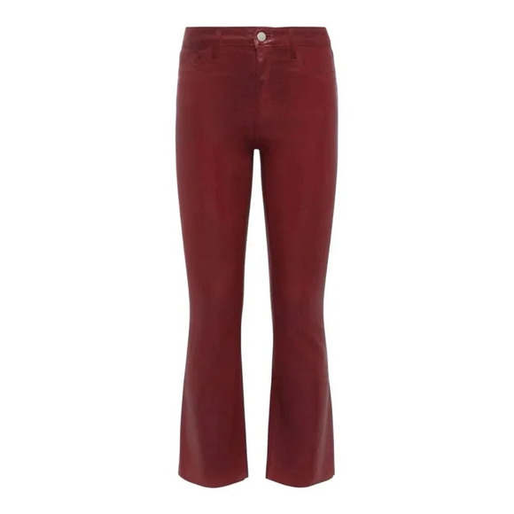 L'Agence Kendra High Rise Cropped Flare Pants Java Coated Women's Size 33 NWT - Picture 1 of 11